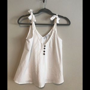 Used Once Mango Tie Shoulder Linen Mix Cami